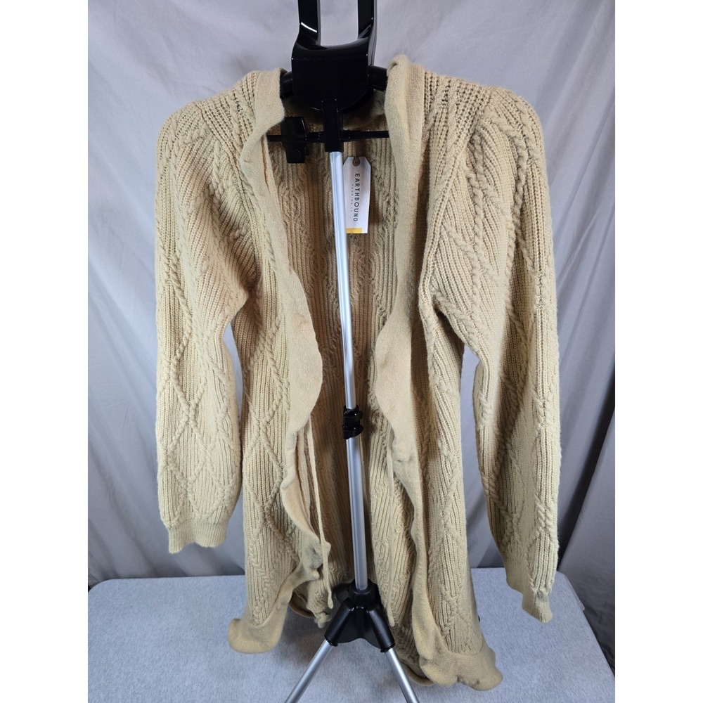 NWT Eathbound Boundless Carnigan Long Knit Riffle Large Tan